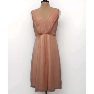 J.‎ Crew Dress Women's 4 Silk Chiffon Pale Pink Flowy Evening Lined Zip *read*